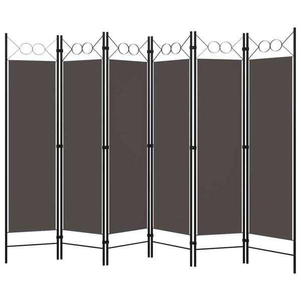 6-tlg. Raumteiler Anthrazit 240 x 180 cm