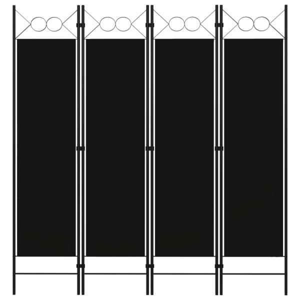 ARDEBO.de - 4-tlg. Raumteiler Schwarz 160 x 180 cm