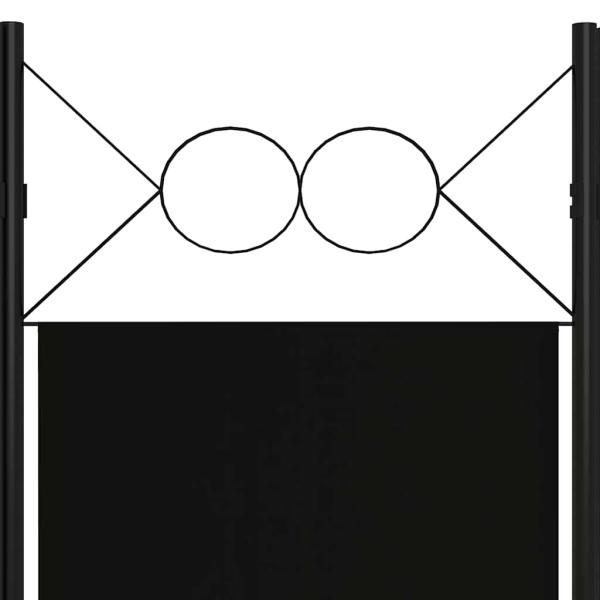 4-tlg. Raumteiler Schwarz 160 x 180 cm