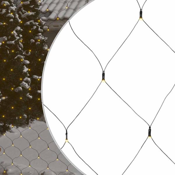 ARDEBO.de - Weihnachts-Lichternetz 4x4 m 544 LED Warmweiß Indoor Outdoor