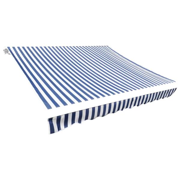 ARDEBO.de - Ersatzstoff für Markise Blau und Weiß 500x300 cm Polyester
