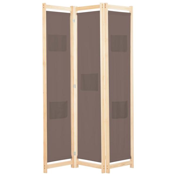 ARDEBO.de - 3-teiliger Raumteiler Braun 120 x 170 x 4 cm Stoff