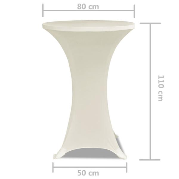2 x Tischhusse für Stehtisch Stretchhusse Ø80 cm cremefarben