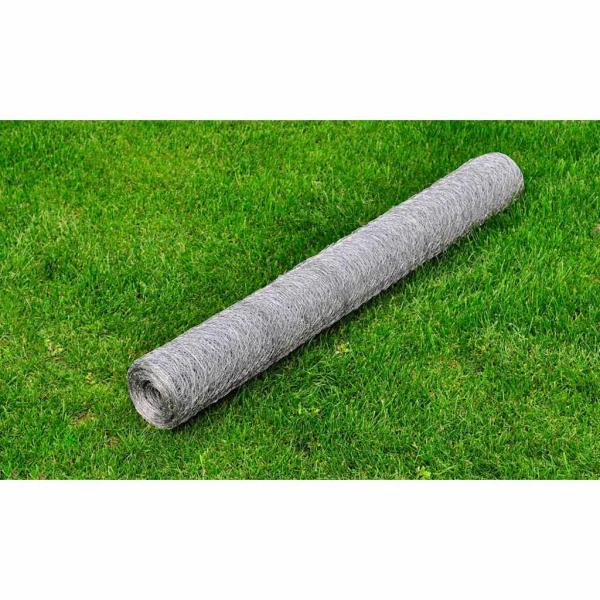 ARDEBO.de - Drahtzaun für Hühner Verzinkter Stahl 25x1 m Silbern