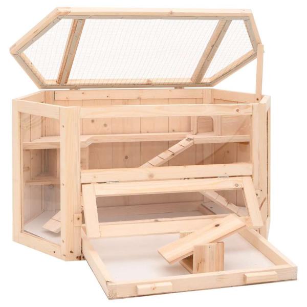 Hamsterkäfig 80x40x43 cm Massivholz Tanne