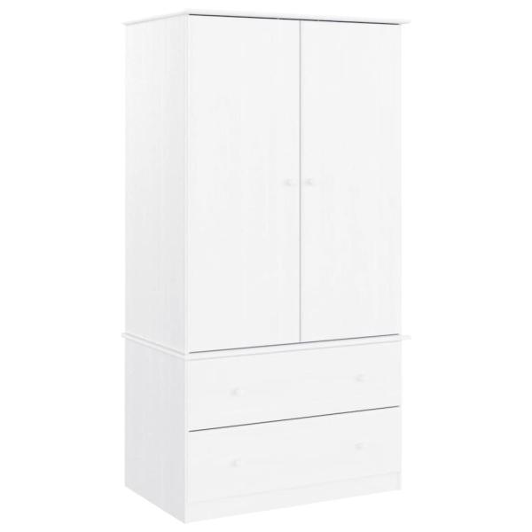 Kleiderschrank ALTA Weiß 90x55x170 cm Massivholz Kiefer