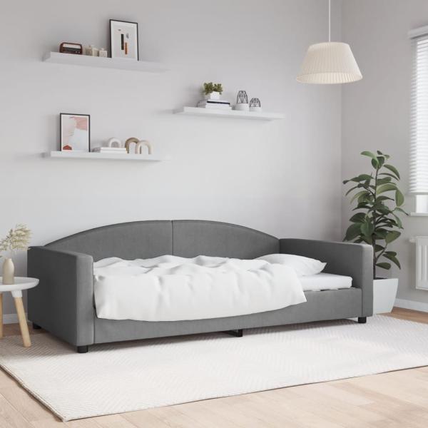 ARDEBO.de - Tagesbett Dunkelgrau 100x200 cm Stoff