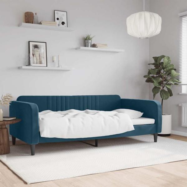 ARDEBO.de - Tagesbett Blau 100x200 cm Samt