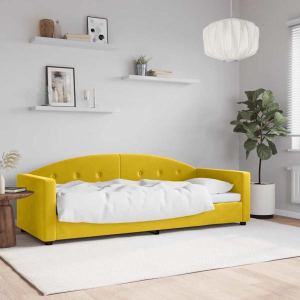 ARDEBO.de - Tagesbett Gelb 80x200 cm Samt