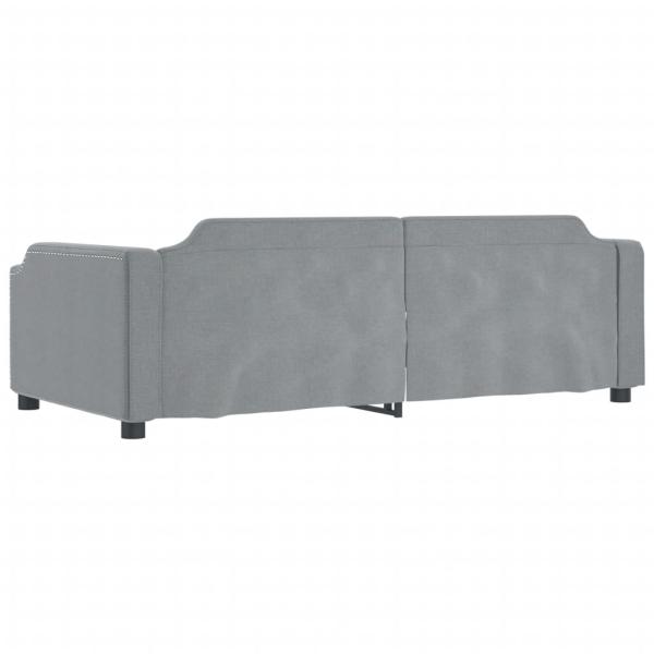 Tagesbett Hellgrau 90x200 cm Stoff