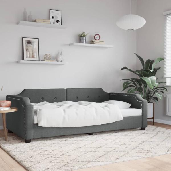 ARDEBO.de - Tagesbett Dunkelgrau 100x200 cm Stoff