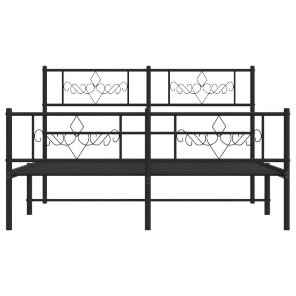 Bettgestell mit Kopf- und Fußteil Metall Schwarz 120x200 cm