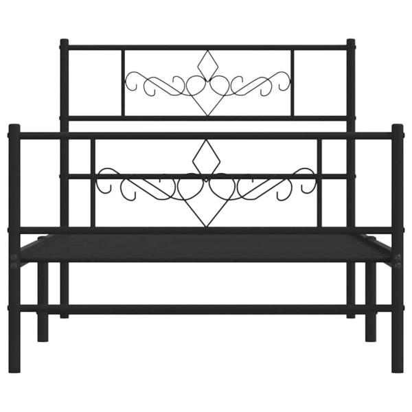 Bettgestell mit Kopf- und Fußteil Metall Schwarz 80x200 cm