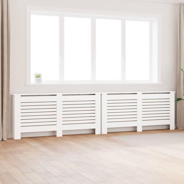 ARDEBO.de - Heizkörperverkleidungen 2 Stk. Weiß 172×19×81,5 cm MDF