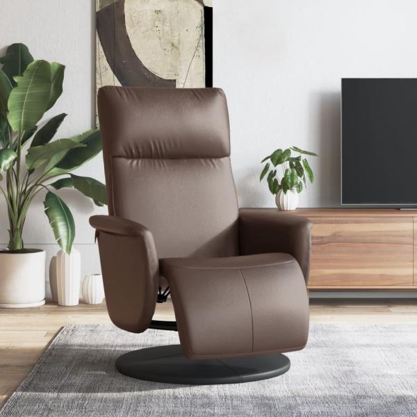 ARDEBO.de - Relaxsessel mit Fußteil Braun Kunstleder