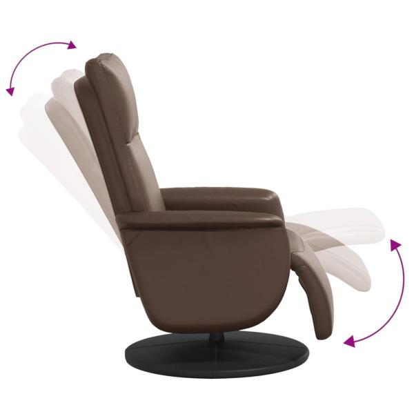 Relaxsessel mit Fußteil Braun Kunstleder