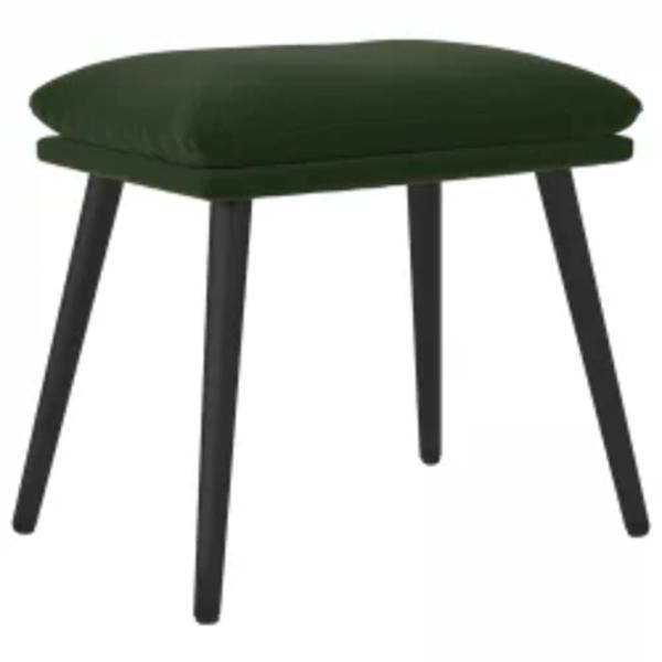 Relaxsessel mit Hocker Dunkelgrün Samt