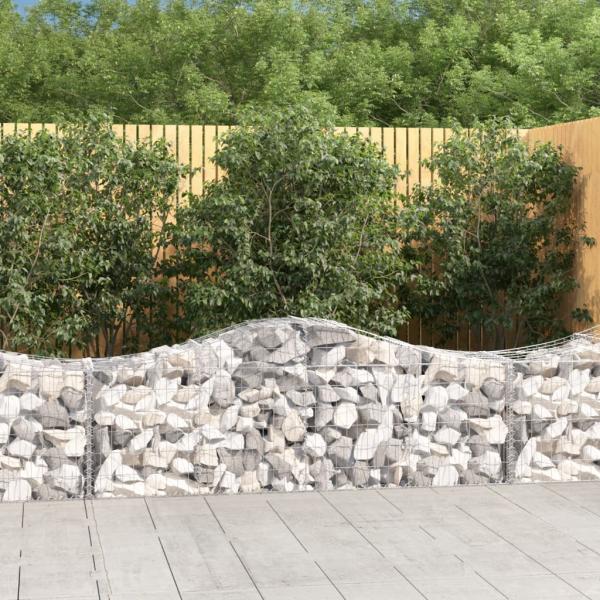 ARDEBO.de - Gabionen mit Hochbogen 15 Stk. 200x50x60/80 cm Verzinktes Eisen