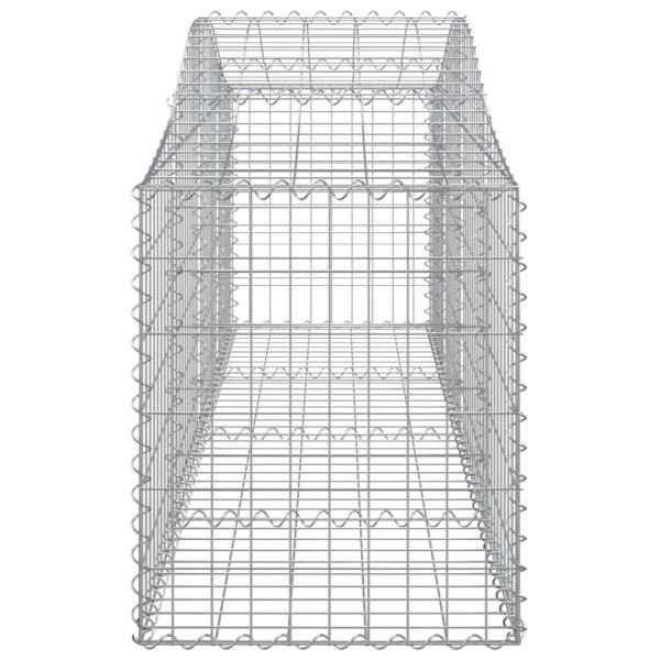 Gabionen mit Hochbogen 15 Stk. 200x50x60/80 cm Verzinktes Eisen