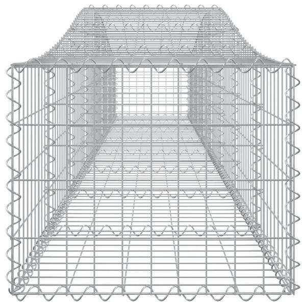 Gabionen mit Hochbogen 2 Stk. 400x50x40/60cm Verzinktes Eisen