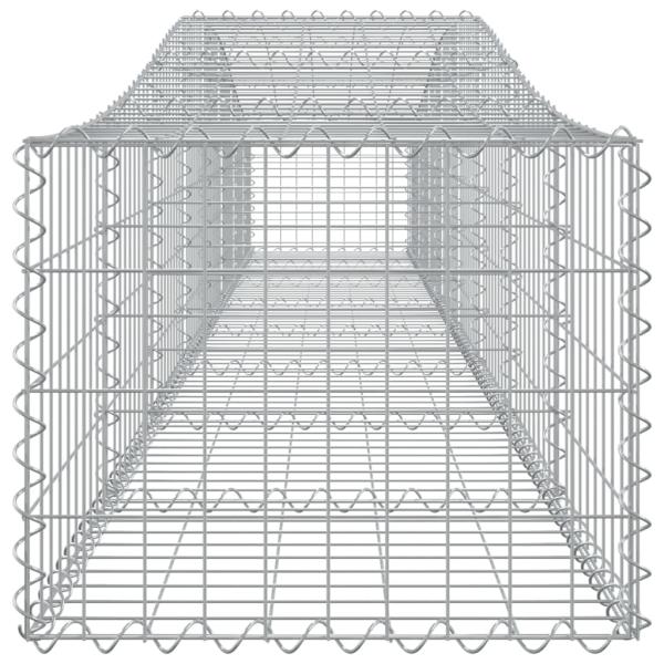 Gabionen mit Hochbogen 5 Stk. 400x50x40/60cm Verzinktes Eisen