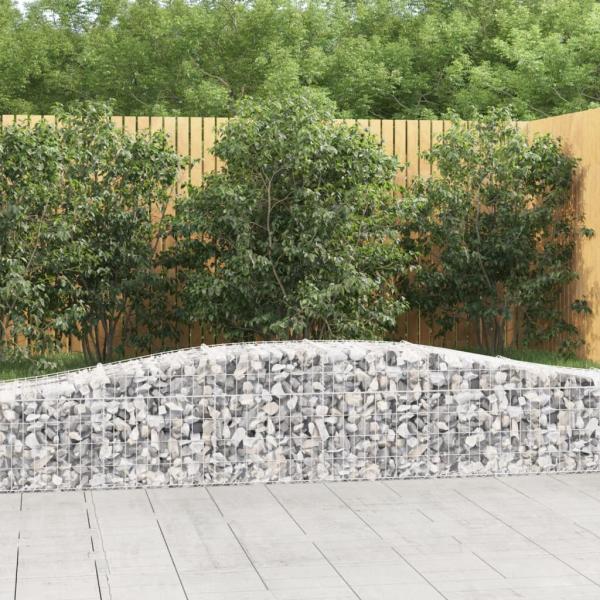 ARDEBO.de - Gabionen mit Hochbogen 7 Stk. 400x50x40/60cm Verzinktes Eisen