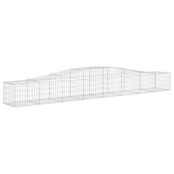 Gabionen mit Hochbogen 7 Stk. 400x50x40/60cm Verzinktes Eisen