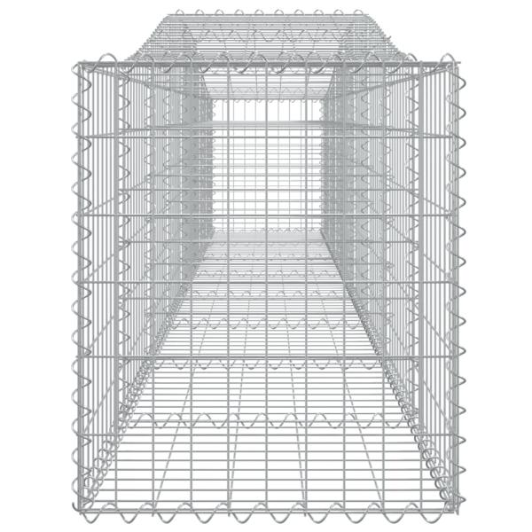 Gabionen mit Hochbogen 6 Stk. 400x50x60/80cm Verzinktes Eisen