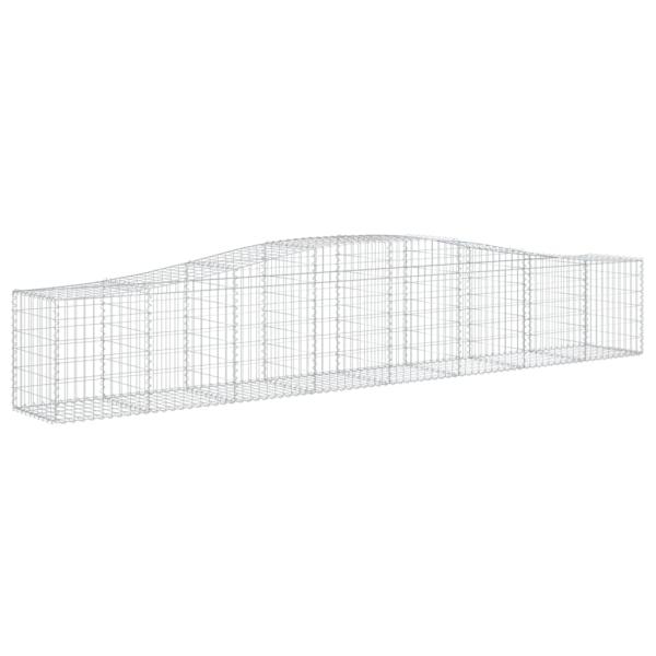 Gabionen mit Hochbogen 8 Stk. 400x50x60/80cm Verzinktes Eisen