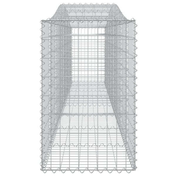 Gabionen mit Hochbogen 2 Stk. 400x50x80/100cm Verzinktes Eisen