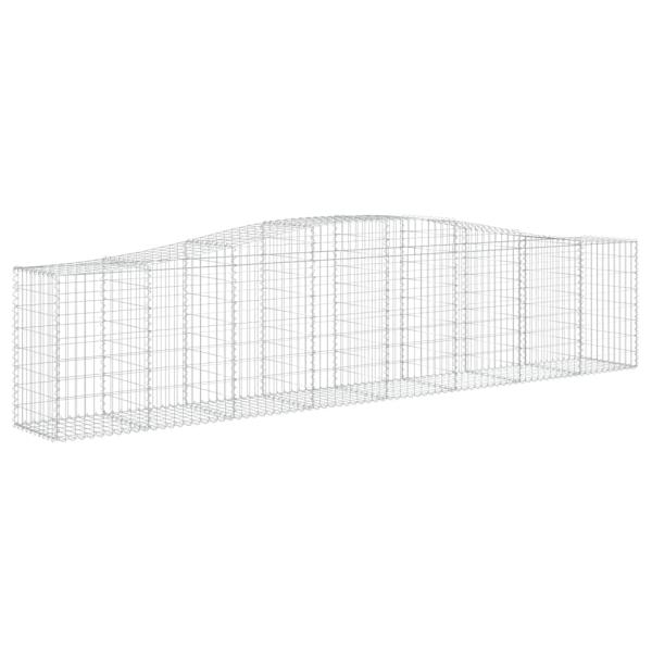 Gabionen mit Hochbogen 7 Stk. 400x50x80/100cm Verzinktes Eisen