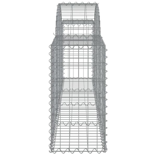 Gabionen mit Hochbogen 4 Stk. 200x30x60/80 cm Verzinktes Eisen