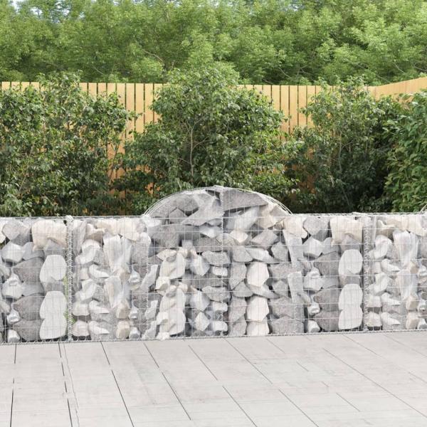ARDEBO.de - Gabionen mit Hochbogen 11 Stk. 200x30x80/100cm Verzinktes Eisen