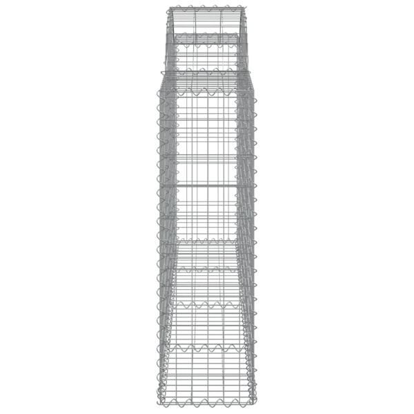 Gabionen mit Hochbogen 8 Stk. 200x30x100/120cm Verzinktes Eisen