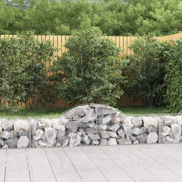 ARDEBO.de - Gabionen mit Hochbogen 18 Stk. 200x50x40/60 cm Verzinktes Eisen