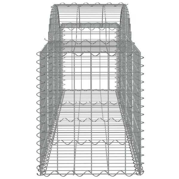 Gabionen mit Hochbogen 10 Stk. 200x50x60/80 cm Verzinktes Eisen