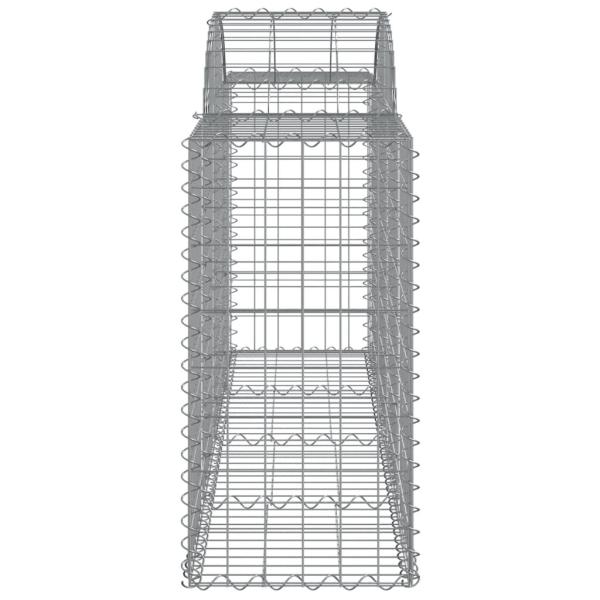 Gabionen mit Hochbogen 11 Stk. 200x50x80/100cm Verzinktes Eisen