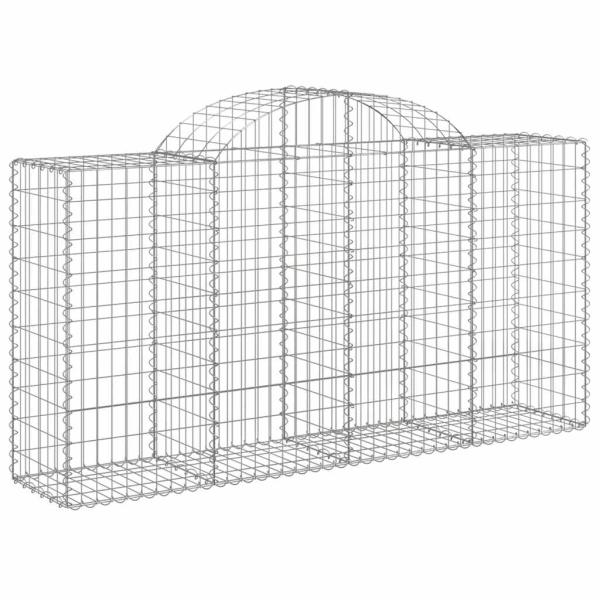 Gabionen mit Hochbogen 4 Stk. 200x50x100/120cm Verzinktes Eisen