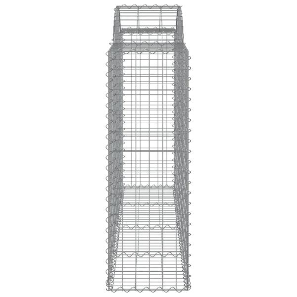 Gabionen mit Hochbogen 2 Stk. 200x50x120/140cm Verzinktes Eisen