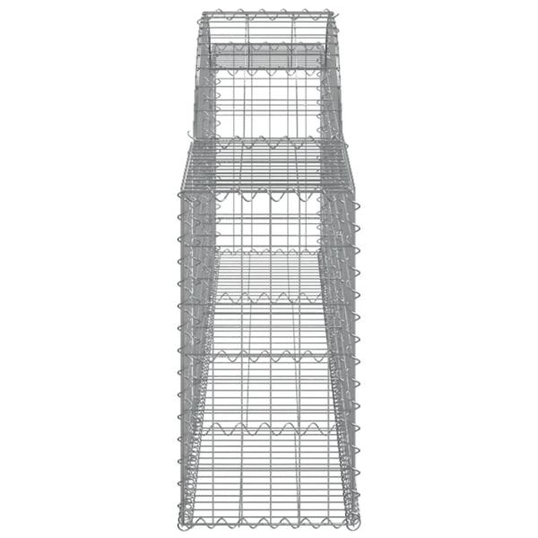 Gabionen mit Hochbogen 8 Stk. 300x30x60/80 cm Verzinktes Eisen