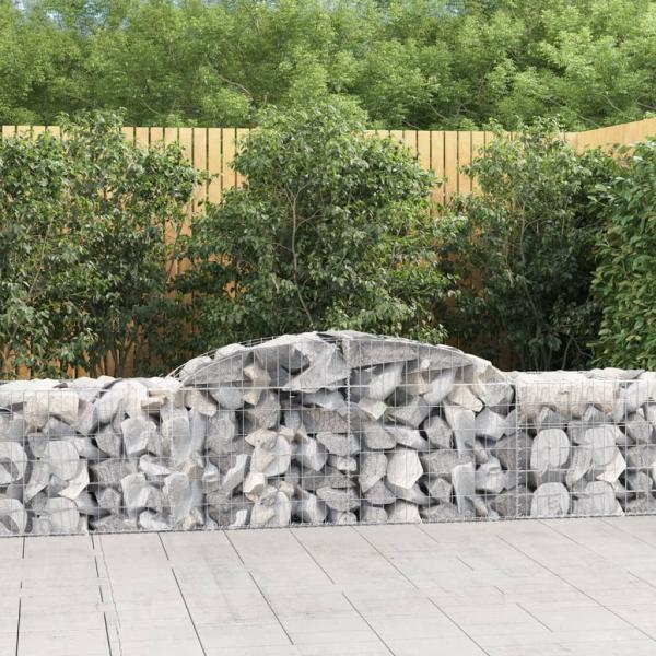 ARDEBO.de - Gabionen mit Hochbogen 17 Stk. 300x50x60/80 cm Verzinktes Eisen
