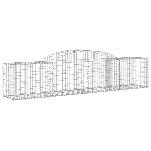 Gabionen mit Hochbogen 17 Stk. 300x50x60/80 cm Verzinktes Eisen