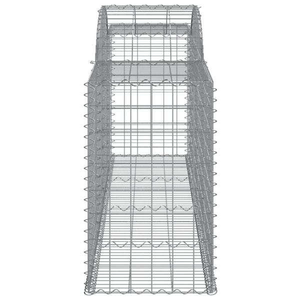 Gabionen mit Hochbogen 3 Stk. 300x50x80/100 cm Verzinktes Eisen