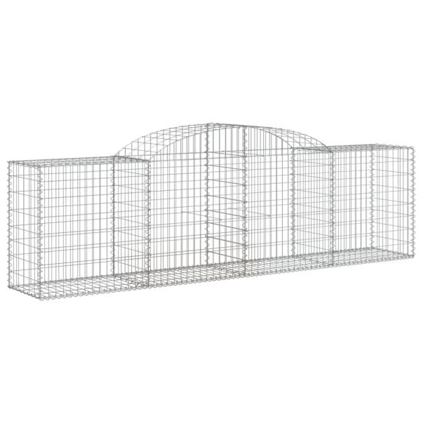 Gabionen mit Hochbogen 5 Stk. 300x50x80/100 cm Verzinktes Eisen