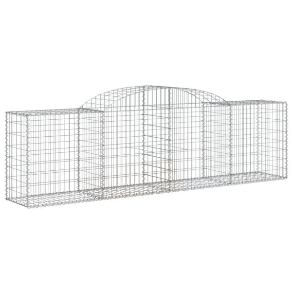 Gabionen mit Hochbogen 30 Stk. 300x50x80/100cm Verzinktes Eisen