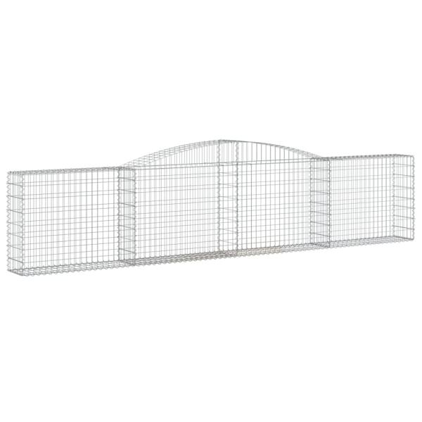 Gabionen mit Hochbogen 2 Stk. 400x30x80/100cm Verzinktes Eisen