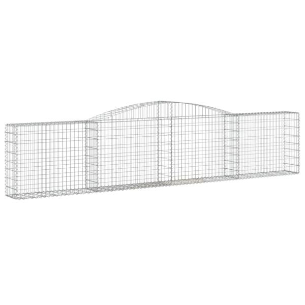 Gabionen mit Hochbogen 25 Stk. 400x30x80/100cm Verzinktes Eisen