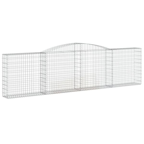 Gabionen mit Hochbogen 2 Stk. 400x30x100/120cm Verzinktes Eisen