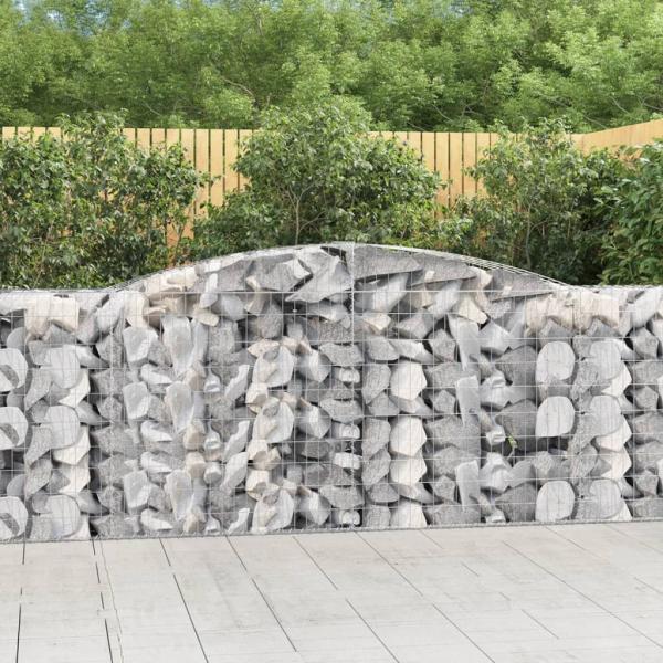 ARDEBO.de - Gabionen mit Hochbogen 2 Stk. 400x50x100/120cm Verzinktes Eisen