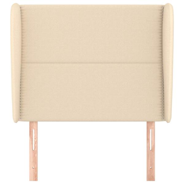 Kopfteil mit Ohren Creme 93x23x118/128 cm Stoff